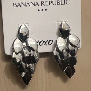 Banana Republic Silver Leaf Earrings